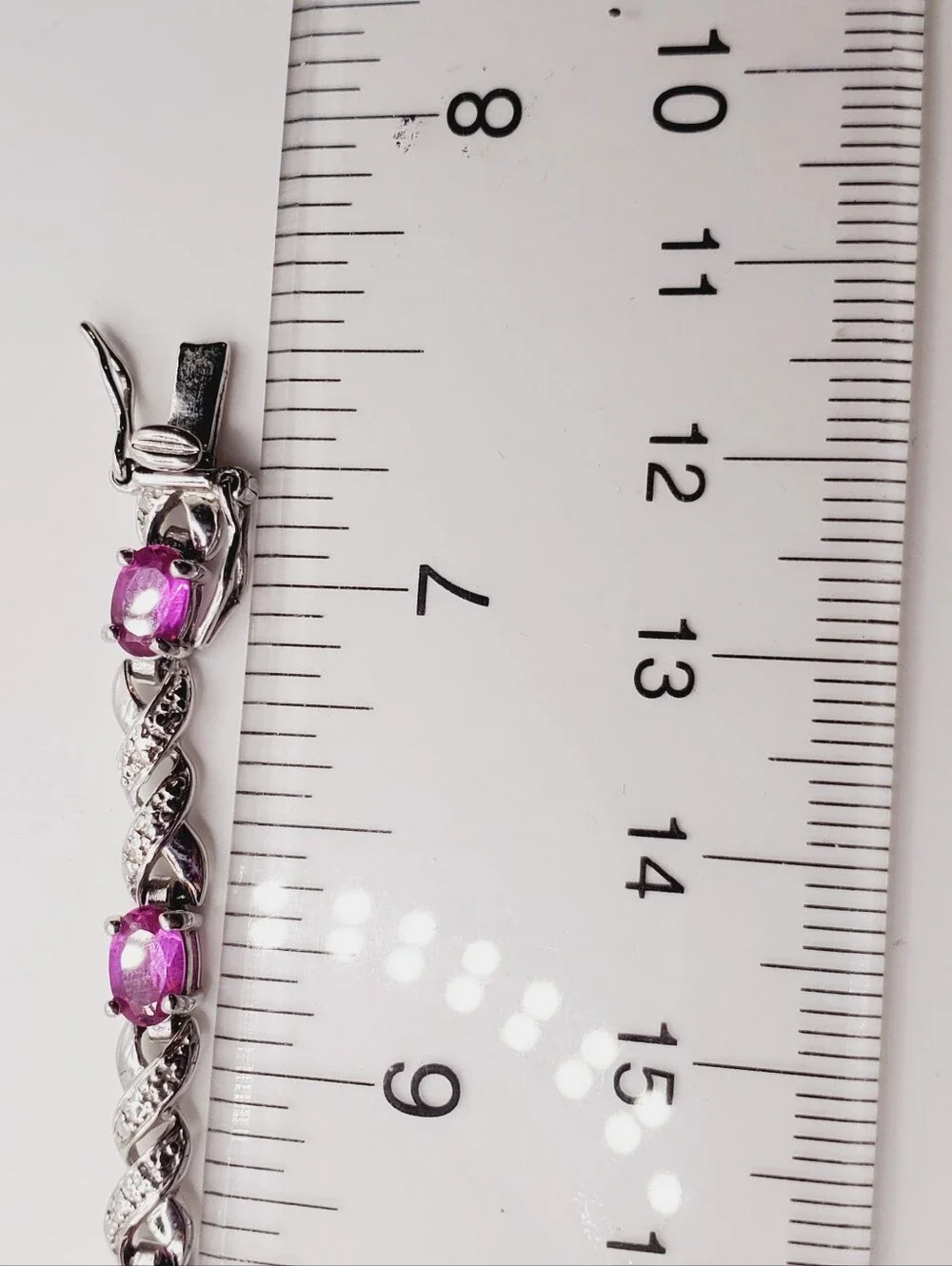 4 Carat Pink Sapphire & Diamond Accent Twist Tennis Bracelet - 925 Silver